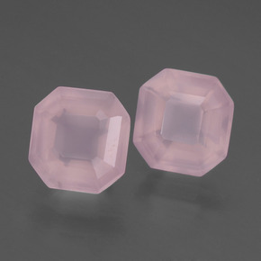 3,77 ct natürliche rosafarbener Rosenquarz-Edelsteine, Smaragdschliff, Transparent
