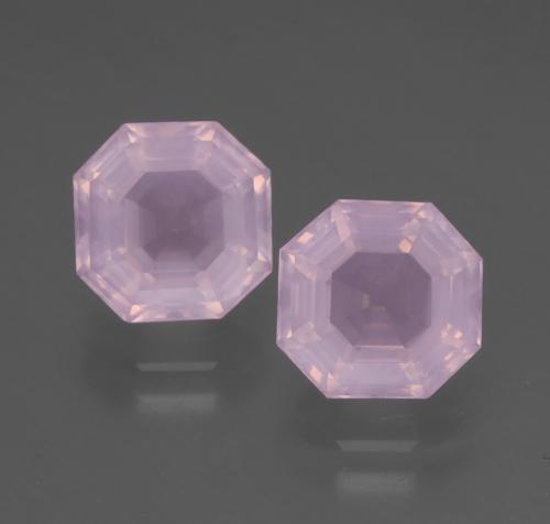 5,03 ct natürliche rosafarbener Rosenquarz-Edelsteine, Smaragdschliff, Transparent