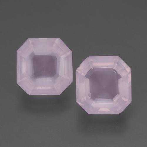 4,61 ct natürliche rosafarbener Rosenquarz-Edelsteine, Smaragdschliff, Transparent