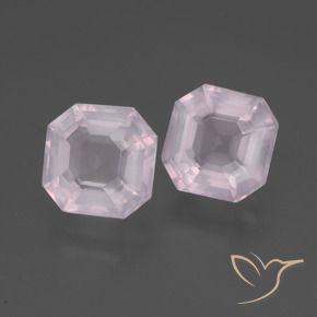 5.09 ct natürliche Helles Kirschrosa Rosenquarz-Edelsteine, Smaragdschliff, Transparent