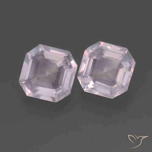 4.28 ct natürliche Sehr helles Rosa Rosenquarz-Edelsteine, Oktagonschliff, Transparent