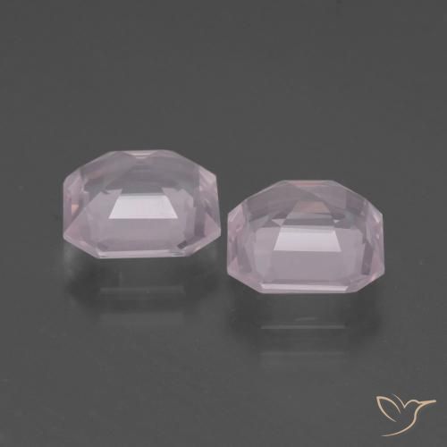 4.28 ct natürliche Sehr helles Rosa Rosenquarz-Edelsteine, Oktagonschliff, Transparent
