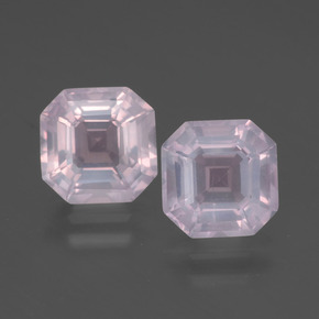 4,15 ct natürliche rosafarbener Rosenquarz-Edelsteine, Smaragdschliff, Transparent