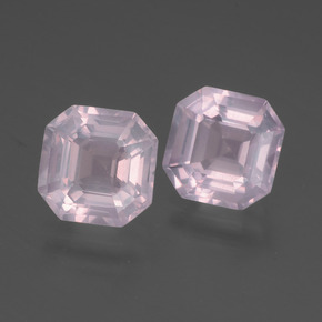 4,15 ct natürliche rosafarbener Rosenquarz-Edelsteine, Smaragdschliff, Transparent