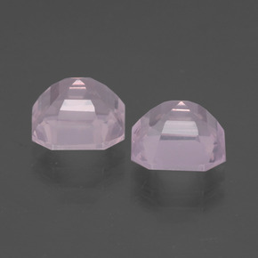 4,15 ct natürliche rosafarbener Rosenquarz-Edelsteine, Smaragdschliff, Transparent