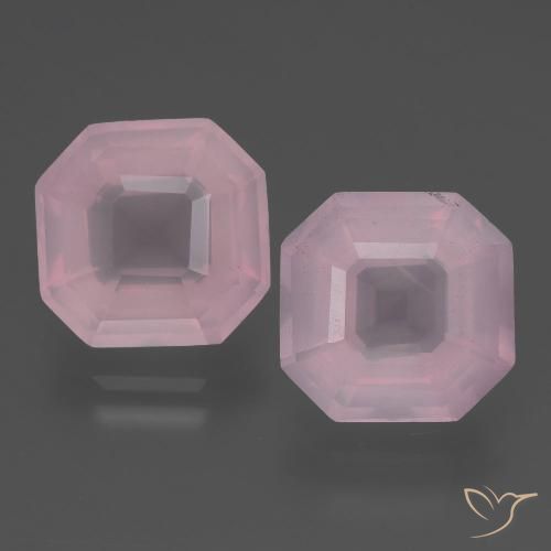 7.82ctw Natürlicher Mittelrosa Rosenquarz, Smaragdschliff, Transparent