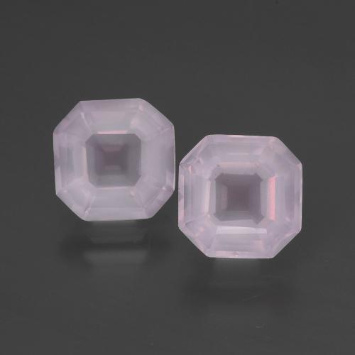 3,47 ct natürliche rosafarbener Rosenquarz-Edelsteine, Smaragdschliff, Transparent