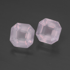 3,47 ct natürliche rosafarbener Rosenquarz-Edelsteine, Smaragdschliff, Transparent