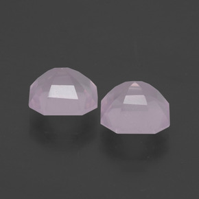3,47 ct natürliche rosafarbener Rosenquarz-Edelsteine, Smaragdschliff, Transparent