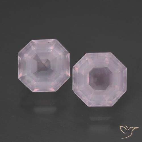 6.33ctw Natürlicher Kaugummi Rosa Rosenquarz, Smaragdschliff, Transparent