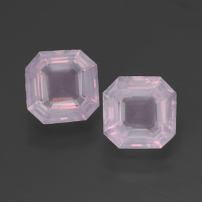  ct natürliche rosafarbener Rosenquarz-Edelsteine, Smaragdschliff, Transparent