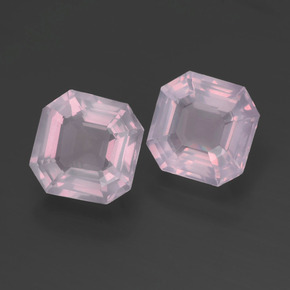  ct natürliche rosafarbener Rosenquarz-Edelsteine, Smaragdschliff, Transparent