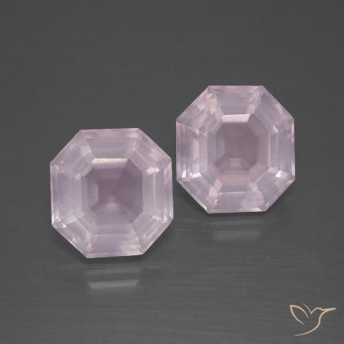5.88ctw Natürlicher hellrosa Rosenquarz, Smaragdschliff, Transparent