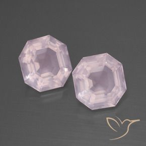 5.88 ct natürliche hellrosa Rosenquarz-Edelsteine, Oktagonschliff, Transparent