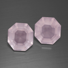 8,87 ct natürliche rosafarbener Rosenquarz-Edelsteine, Smaragdschliff, Transparent