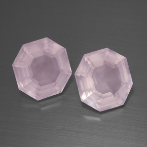 8,87 ct natürliche rosafarbener Rosenquarz-Edelsteine, Smaragdschliff, Transparent