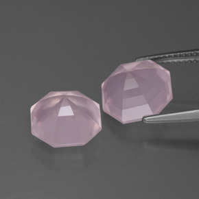 8,87 ct natürliche rosafarbener Rosenquarz-Edelsteine, Smaragdschliff, Transparent