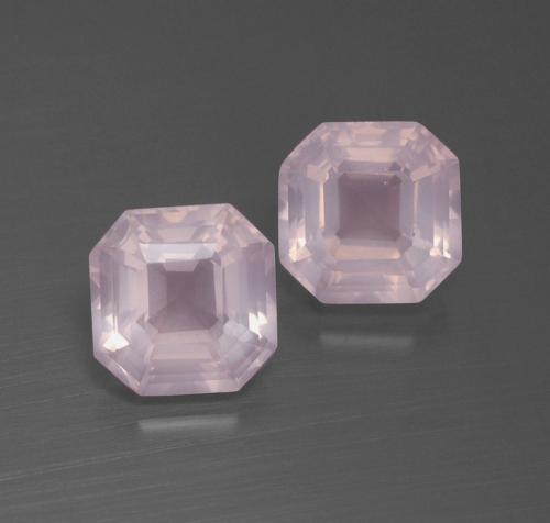 3,76 ct natürliche rosafarbener Rosenquarz-Edelsteine, Smaragdschliff, Transparent