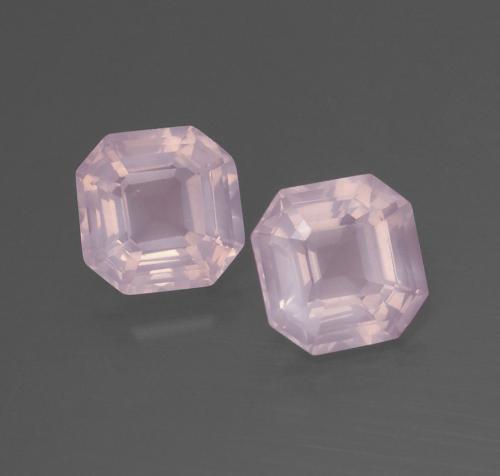3,76 ct natürliche rosafarbener Rosenquarz-Edelsteine, Smaragdschliff, Transparent