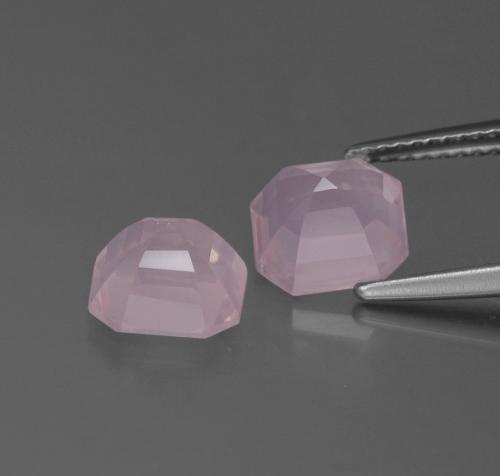 3,76 ct natürliche rosafarbener Rosenquarz-Edelsteine, Smaragdschliff, Transparent