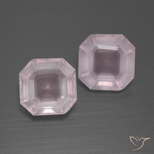 4.72ctw Natürlicher Kaugummi Rosa Rosenquarz, Smaragdschliff, Transparent