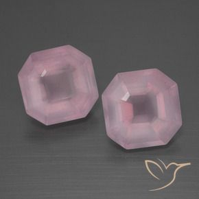 6.08 ct natürliche Mittelrosa Rosa Rosenquarz-Edelsteine, Oktagonschliff, Transparent