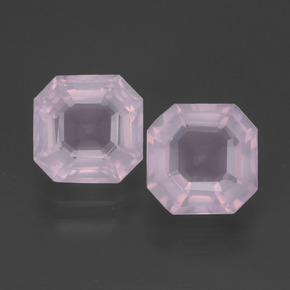 4,32 ct natürliche rosafarbener Rosenquarz-Edelsteine, Smaragdschliff, Transparent