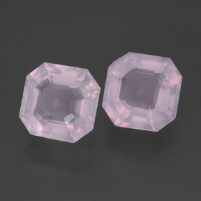4,32 ct natürliche rosafarbener Rosenquarz-Edelsteine, Smaragdschliff, Transparent