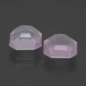 4,32 ct natürliche rosafarbener Rosenquarz-Edelsteine, Smaragdschliff, Transparent