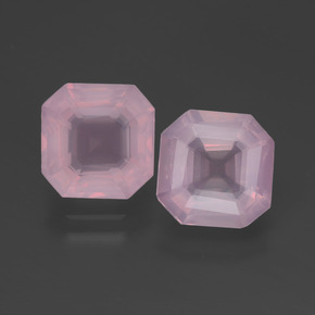 4,27 ct natürliche rosafarbener Rosenquarz-Edelsteine, Smaragdschliff, Transparent