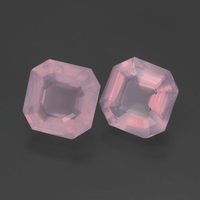 4,27 ct natürliche rosafarbener Rosenquarz-Edelsteine, Smaragdschliff, Transparent