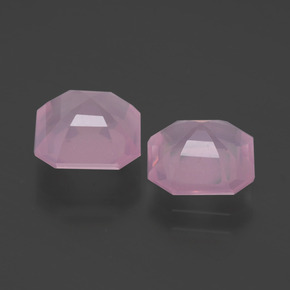 4,27 ct natürliche rosafarbener Rosenquarz-Edelsteine, Smaragdschliff, Transparent