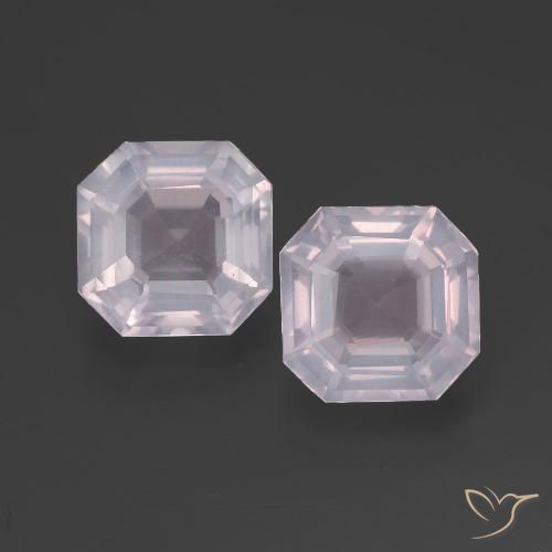 4.82ctw Natürlicher hellrose-rosa Rosenquarz, Smaragdschliff, Transparent