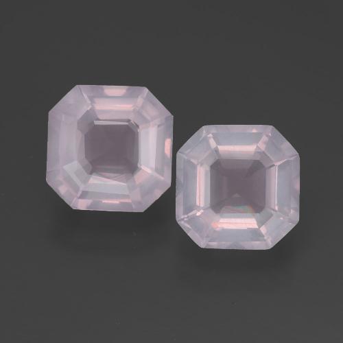 3.58 ct natürliche hellrose-rosa Rosenquarz-Edelsteine, Smaragdschliff, Transparent