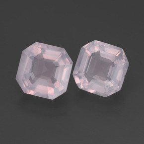 3.58 ct natürliche hellrose-rosa Rosenquarz-Edelsteine, Smaragdschliff, Transparent