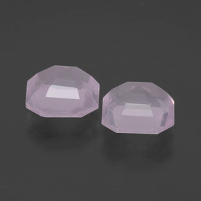 3.58 ct natürliche hellrose-rosa Rosenquarz-Edelsteine, Smaragdschliff, Transparent