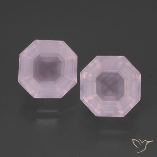 5.33ctw Natürlicher hellrosa Rosenquarz, Smaragdschliff, Transparent