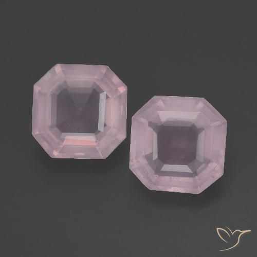 4,12 ct natürliche rosafarbener Rosenquarz-Edelsteine, Smaragdschliff, Transparent