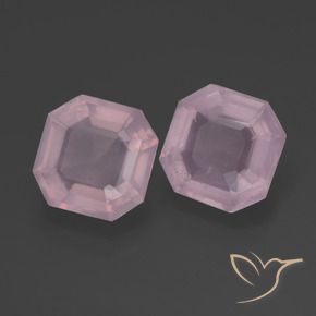 4,12 ct natürliche rosafarbener Rosenquarz-Edelsteine, Smaragdschliff, Transparent