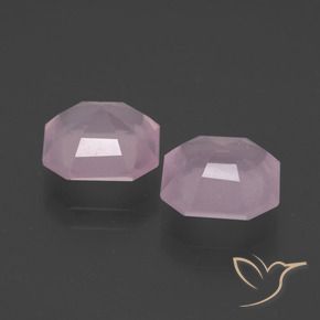 4,12 ct natürliche rosafarbener Rosenquarz-Edelsteine, Smaragdschliff, Transparent