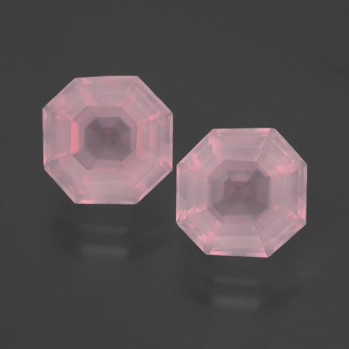 5.02 ct natürliche Mittelrosa Rosa Rosenquarz-Edelsteine, Smaragdschliff, Transparent