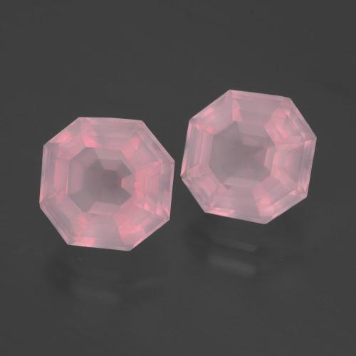 5.02 ct natürliche Mittelrosa Rosa Rosenquarz-Edelsteine, Smaragdschliff, Transparent