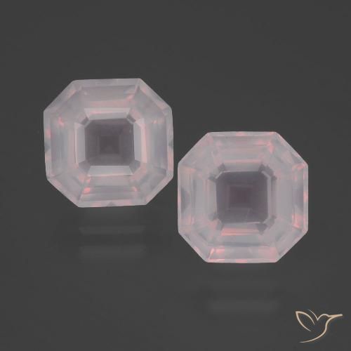 6.76ctw Natürlicher Sehr helles Rosa Rosenquarz, Smaragdschliff, Transparent