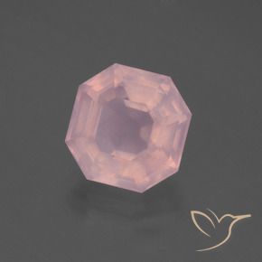 9,17 ctw natürlicher Lebhaftes Rosa Rosenquarz, Oktagonschliff, Transparent
