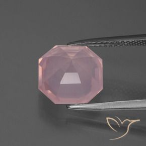 9,17 ctw natürlicher Lebhaftes Rosa Rosenquarz, Oktagonschliff, Transparent