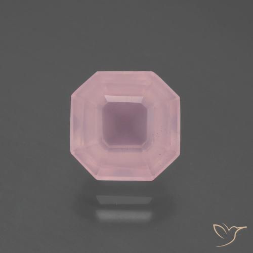 4.47ct Natürlicher Mittelrosa Rosenquarz, Smaragdschliff, Transparent