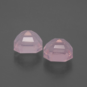 6.90 ct natürliche Mittelrosa Rosenquarz-Edelsteine, Smaragdschliff, Transparent
