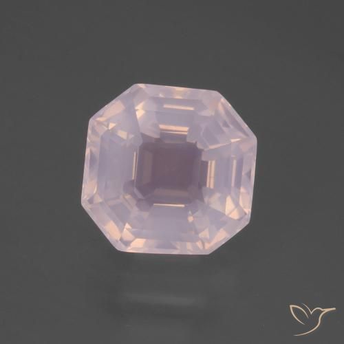 6.53ct Natürlicher hellrosa Rosenquarz, Smaragdschliff, Transparent
