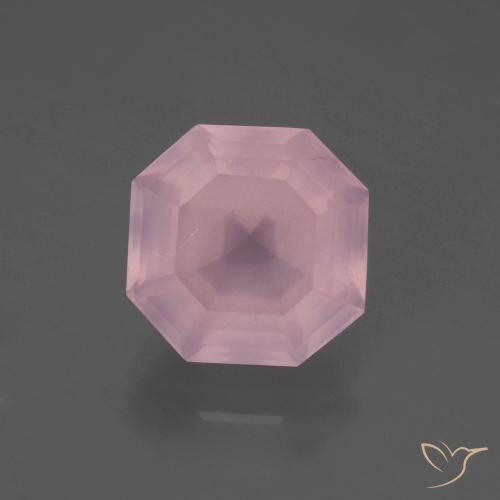 5.53ct Natürlicher Mittelrosa Rosenquarz, Smaragdschliff, Transparent