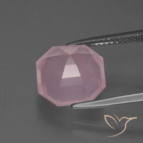 9,17 ctw natürlicher Mittelrosa Rosenquarz, Oktagonschliff, Transparent